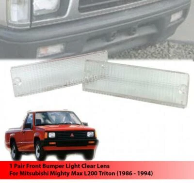 FRONT BUMPER CLEAR LIGHT LENS For Mitsubishi Mighty Max L200 Triton 1986-1996 - Image 1 of 4