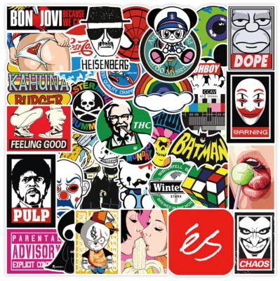 Lot 100 Random Vinyl Laptop Skateboard Stickers bomb Luggage Decals Dope Sticker - Image 1 of 4