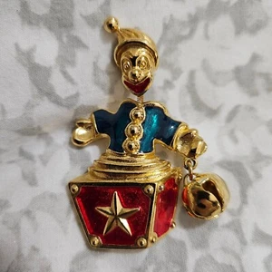 Trifari Clown Trembler Jack in the Box figürlich signiert Brosche Anstecknadel A+ Zustand - Bild 1 von 7