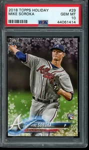 2018 Topps Holiday Mike Soroka RC #29 #HMW29 PSA 10 Gem Mint Rookie Card - Picture 1 of 2