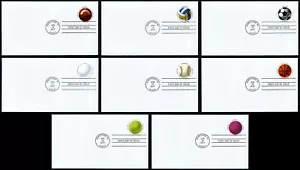 USA, SCOTT # 5203-5210, SET OF 8 BLANK FDC COVERS SPORTS BALLS, HAVE A BALL 2017 - Picture 1 of 9