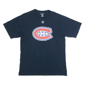 REEBOK NHL Montreal Canadiens Mens T-Shirt Blue USA Crew Neck M - Picture 1 of 6