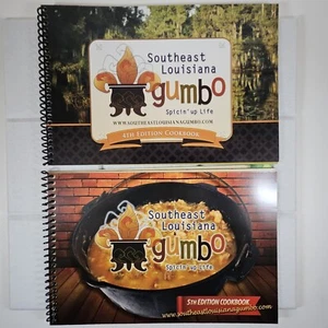 Gumbo Cookbook Southeast Louisiana Spicin' Up Life Vol 4 & 5 - Imagen 1 de 11