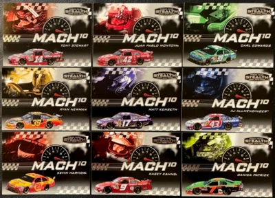 2010 Press Pass Stealth MACH 10 Complete 9 card set Patrick, Harvick, Stewart - Image 1 of 2