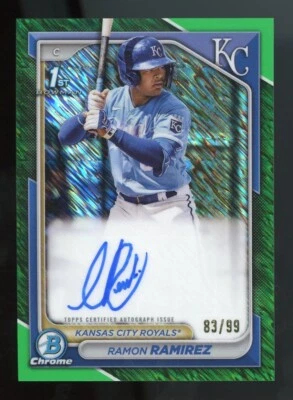2024 Bowman Chrome Ramon Ramirez Autograph Green Shimmer /99 Royals Auto - Image 1 of 2
