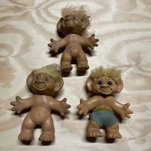 Lote de muñecas troll Thomas Dam vintage 3 piezas Dinamarca 6 pulgadas - Imagen 1 de 10