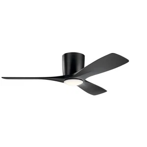 Kichler 300032 Volos 48" 3 Blade Hugger Indoor Ceiling Fan - Wall - Black - Picture 1 of 7