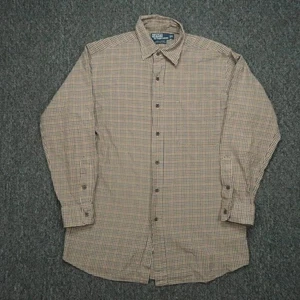 Polo Ralph Lauren Hemd Herren Small Braun Lowell Sport Seide Baumwolle Hahnentritt - Bild 1 von 7