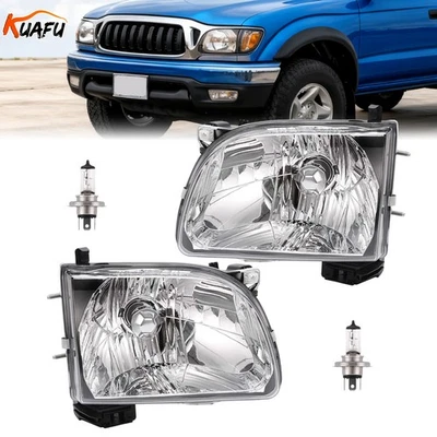 KUAFU 车头灯适用于丰田塔科马 2001 - 2004 年带左右灯泡 — 第 1/4 张图片