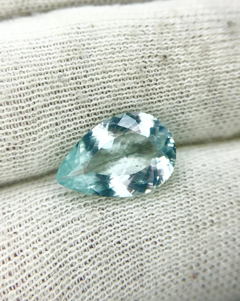 Aquamarine Pear  Faceted Blue Color 8.80x13.20mm Good Quality 2.95carat - Image 1 of 4
