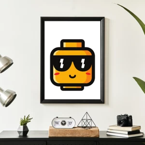 ~* Funky fine art wall print Lego head *~ Free P&P - Picture 1 of 2
