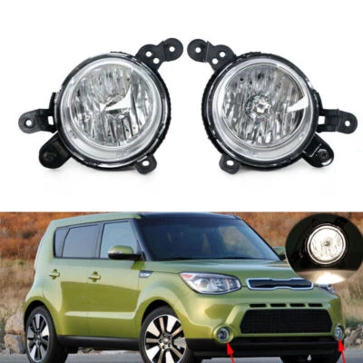 For Kia Soul 2014-2016 Front Bumper Fog Lights Fog Lamps With Bulbs Left+Right - Imagem 1 de 4