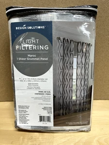 Marco Geo Sheer 50-inch W 108-Inch L Grommet Window Curtain Panel in Grey - Picture 1 of 3