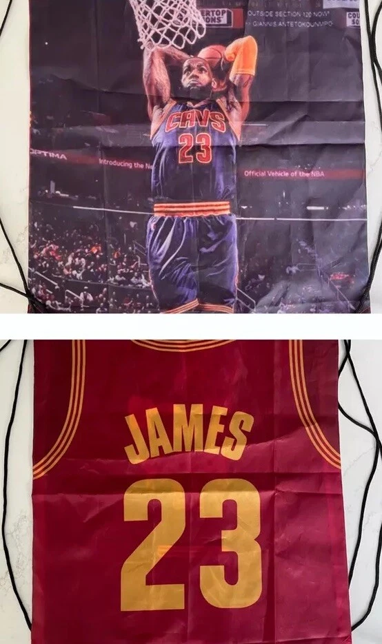 Lebron James Cleveland Cavaliers Draw String Bag/Backpack Double Sided Retro-New - Image 1 of 1