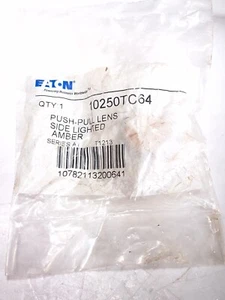 EATON CUTLER HAMMER 10250TC64 PUSH PULL BUTTON LENS AMBER 6 AVAILABLE - Picture 1 of 2