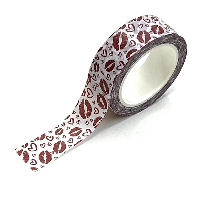 Kiss Lips Heart Valentine's Day Washi Tape Journals Scrapbooking Cards - Image 1 of 2