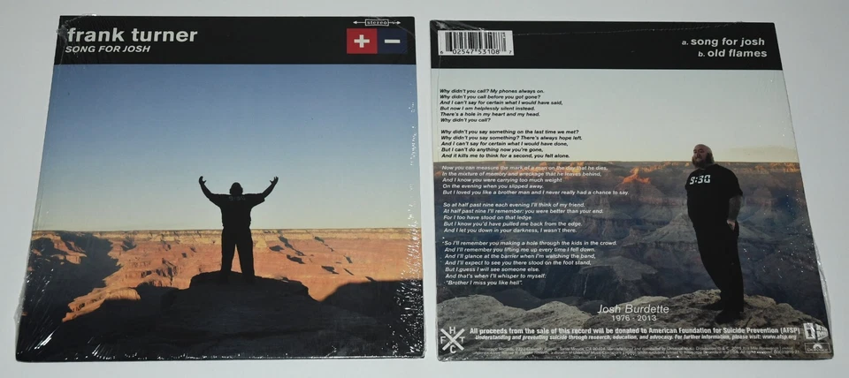 Frank Turner: song for josh +old flames RARE VINYL 7" SINGLE LIMITED SEALED Tour - Bild 1 von 1