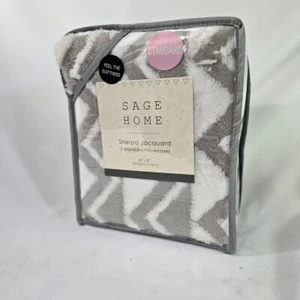 2 fundas de almohada estándar - Sherpa Jacquard Sage Home muy felpa - Imagen 1 de 2