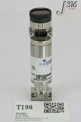 T198 MKS BARATRON PRESSURE TRANSDUCER 500 TORR 872B-29659 - Image 1 of 4