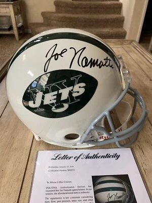Joe Namath Autographed/Signed Authentic Full Size Helmet New York Jets NY - Image 1 of 4