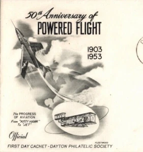 First Day Issue 50th ANNIVERSARY of POWERED FLIGHT FDC May 29 1953 - Picture 1 of 3
