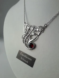 Collar Art Nouveau granate plata joyería única NUEVO - Imagen 1 de 1