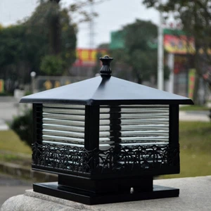 Modern Pillar Lamp Outdoor Post Light Garden Pillar Lighting Black Post Lamp - Picture 1 of 8