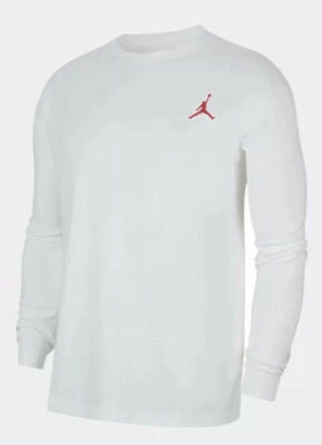 Nike Jordan Jumpman Logo Long Sleeve T-Shirt White/Gym Red Men's 2XL 3XL BNWT - Image 1 of 3