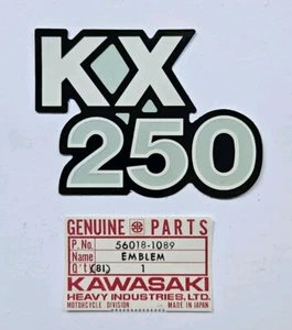 NEW RARE GENUINE KAWASAKI KX250 1974-1979 SIDE PANEL STICKER GRAPHIC 56018-1089 - Picture 1 of 3