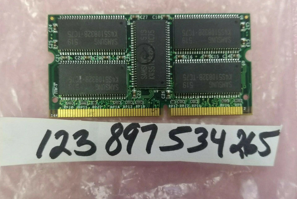 512MB 1RX8  144p PC133 CL3  ECC SDRAM SODIMM 3.3VOLT SINGLE RANK 64X8  - Image 1 of 1