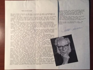 THE LIVING RIVER BY ISAAC ASIMOV SIGNED TYPESCRIPT, ABOUT THE BLOODSTREAM - Picture 1 of 1