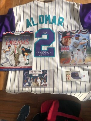 ROBERTO ALOMAR AUTO SIGNED PSA JERSEY RARE HOF ticket, program, ad, stats, +more - Image 1 of 4