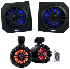 Memphis RNGR65FE Speakers+Pods+LED Tower Speakers For 13-17 Polaris Ranger XP900 - Picture 1 of 12