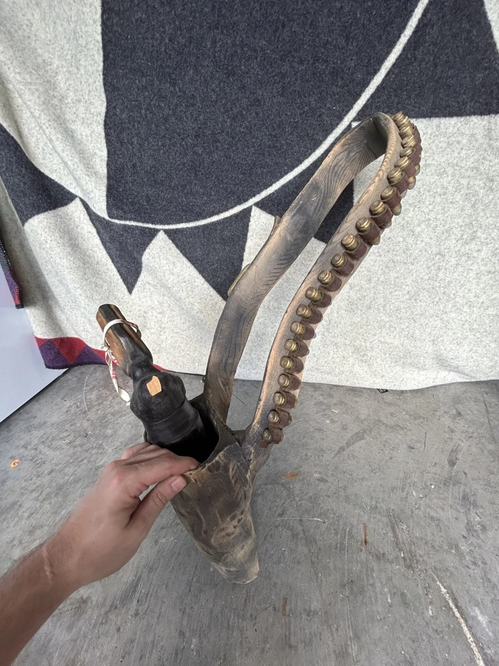 Vintage Handmade Toy Pistol Wood Gun And Holster Man Cave Old Folk Art - Damaged - Image 1 of 4