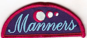 MANNERS Iron On Patch Etiquette - Picture 1 of 2