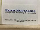1990's 2000's Roth Nostalgia White Lake NY Business Card Dolls Toys Vtg