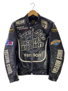 Vanson x Yellow Corn Motorcycle Racer Leather Jacket Black Size M - Picture 1 of 5