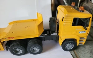 Bruder MAN TGA Yellow Low Loader Semi Trailer Truck Made In Germany - Picture 1 of 22