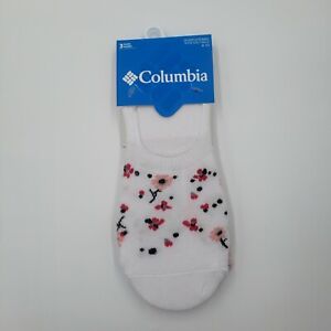 Columbia Ditsy Floral No Show Socks Pink/White 3/Pairs Size 4-10 Women's