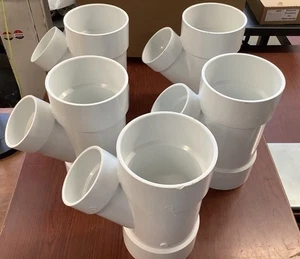 NEU 5 STÜCK NIBCO 6 Zoll x 6 zoll x 4 zoll PVC DWV WYE Reduzierung C5 - Bild 1 von 4