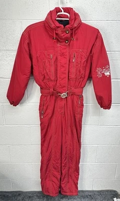 VTG Bogner Red Embroidered Red Ski Snowsuit / Women’s 18 - Image 1 of 4