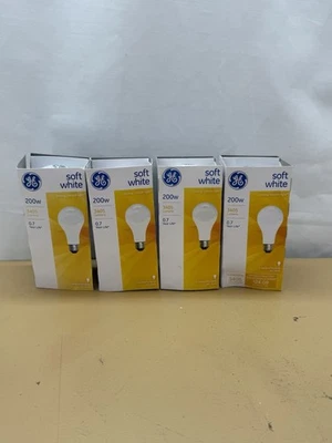 Four (4) GE 200W 3405 Lumens Light Bulbs New In Packages - Image 1 of 2