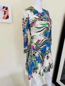 Just Cavalli stunning summer skater dress in floral abstract print. Size Small. - Picture 1 of 8