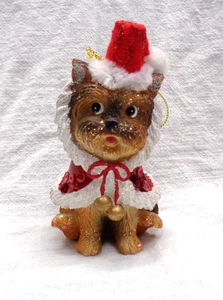 PIER 1 Resin Christmas Ornament ~ SKU 3103015 Santa Terrier Dog ~ 4" H - Picture 1 of 6