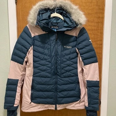 Chaqueta Columbia para mujer azul medio titanio Omni Heat Tech aislada impermeable Foto 1 de 4