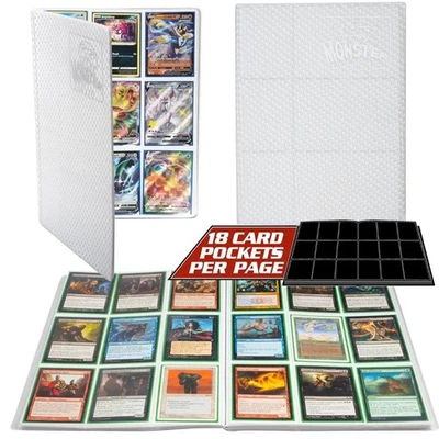 Monster Binder - Álbum de cartas colecionáveis de bolso 9 - Holofoil branco com páginas brancas - - Imagem 1 de 4