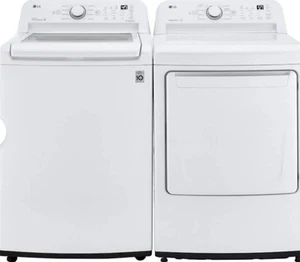 LG WT6105CW 4.1 cu. ft. Top Load Washer/ Electric Dryer DLE6100W 7.3 Cu.Ft. Set - Picture 1 of 3