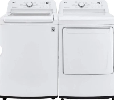 LG WT6105CW 4.1 cu. ft. Top Load Washer/ Electric Dryer DLE6100W 7.3 Cu.Ft. Set - Image 1 of 3