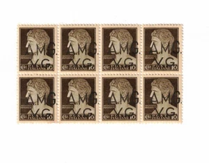 1945 Eight Italy Overprint A.M.G. V.G. Stamps Sc# 1LN1 MNH - Picture 1 of 2