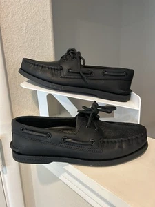Sperry Authentic Original Men’s Boat Shoes 5.5 Youth 5.5 Black 0836981 Tried On - Picture 1 of 10